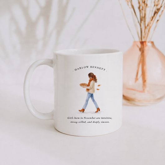 November-Geburtsmonat Mädchen | Monogramm Kaffeetasse