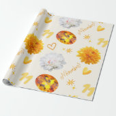 November Geburtsstein & Blume | Citrin & Chrysanth Geschenkpapier (Ungerollt)