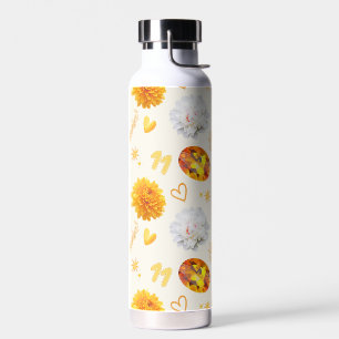 November Geburtsstein & Blume   Citrin & Chrysanth Trinkflasche