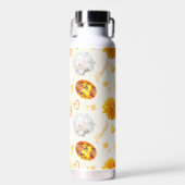 November Geburtsstein & Blume | Citrin & Chrysanth Trinkflasche (Vorne)