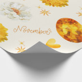 November Geburtsstein & Blume | Wasserfarbe Geschenkpapier (Ecke)