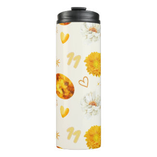 November Geburtsstein & Blume | Wasserfarbe Thermosbecher