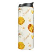November Geburtsstein & Blume | Wasserfarbe Thermosbecher (Nach links gedreht)