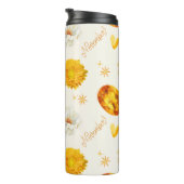 November Geburtsstein & Blume | Wasserfarbe Thermosbecher (Nach rechts gedreht)