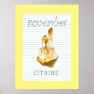 November Geburtsstein Citrin 18x24 Kunstwerk Poste Poster