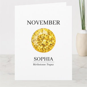 November Geburtsstein Geburtstagsname Topas Karte