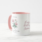 November Geburtstag Blume Chrysanthemum Geschenk Tasse (Vorderseite Links)
