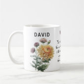 November Geburtstag Blume Chrysanthemum Name hinzu Kaffeetasse (Links)