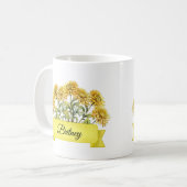 November Geburtstag Blume Custom Chrysanthemum Kaffeetasse (Vorderseite Links)