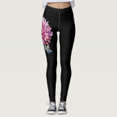 November Geburtstag Blume, rosa Chrysanthemum Leggings (Vorderseite)