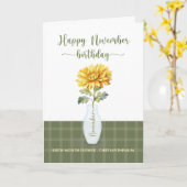 November Geburtstag Chrysanthemum Geburtsmonat Blu Karte (Gelbe Blume)