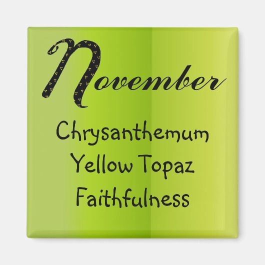 November Geburtstag Magnet (Vorne)