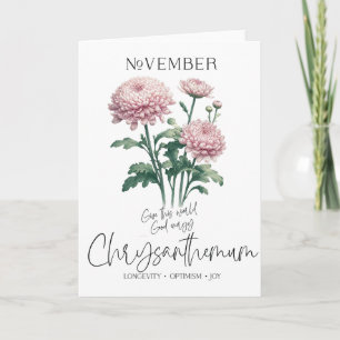 November Geburtstag Monat Blume Chrysanthemum Karte