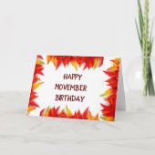 ** NOVEMBER GEBURTSTAG WISHEN** KARTE (Vorderseite)