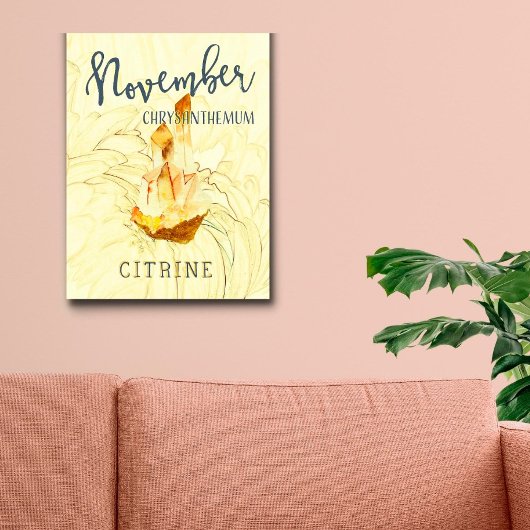 November Geburtstagsfeier Blume und Birthstone Poster