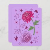 November Geburtstagskarte (Chrysanthemum) Feiertagskarte (Vorne/Hinten)