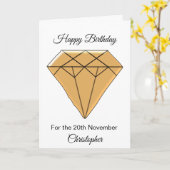 November Geburtstagskarte - Topaz Karte (Gelbe Blume)