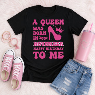 November Geburtstagsmädchen Rosa Prinzessin Königi T-Shirt
