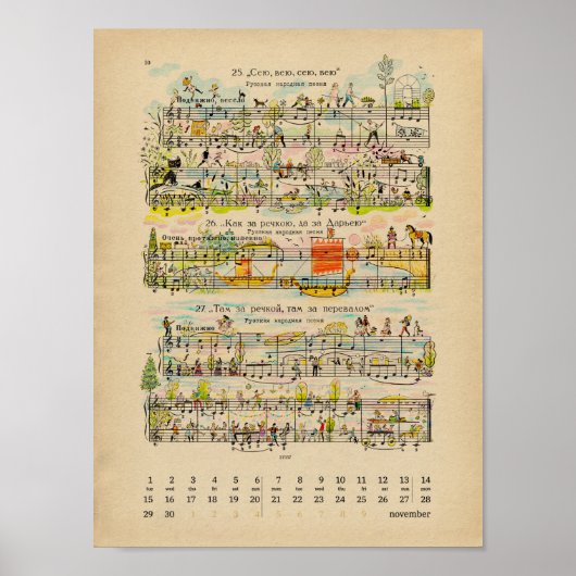 November Glückwünsche Kalender 2022 Poster (Vorne)