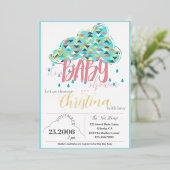 November Gold Foil Modern Baby Shower Einladung (Stehend vorne)