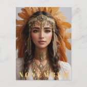 *~* NOVEMBER Golden Topaz AP53 Boho Birthstone Postkarte (Vorderseite)