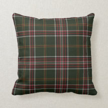 November grünes Tartan-Kissen