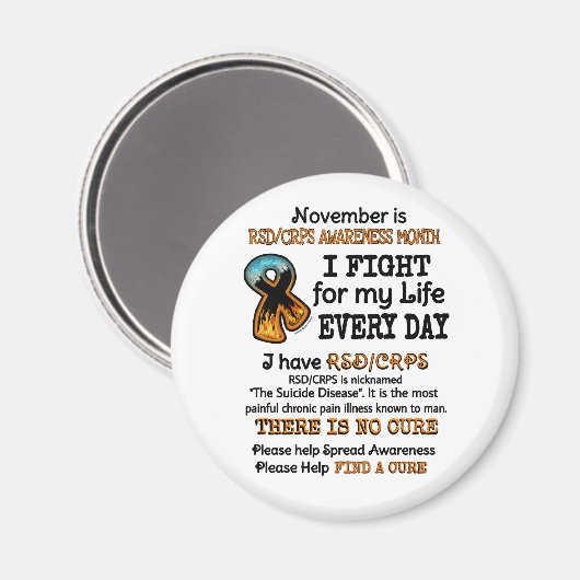 November... Ich kämpfe. Magnet (Vorderseite/Rückseite)