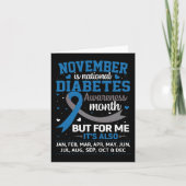 November is Diabetes Awareness Month Blue and Gray Karte (Vorderseite)