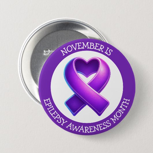 November is Epilepsy Awareness Month Button (Vorne & Hinten)