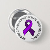 November ist der Monat der Alzheimer-Krankheit Button (Vorne & Hinten)