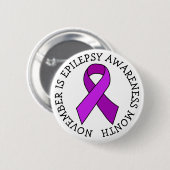 November ist Epilepsie-Sensibilisierungsmonat Button (Vorne & Hinten)