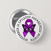November ist Epilepsie-Sensibilisierungsmonat Button (Vorne & Hinten)
