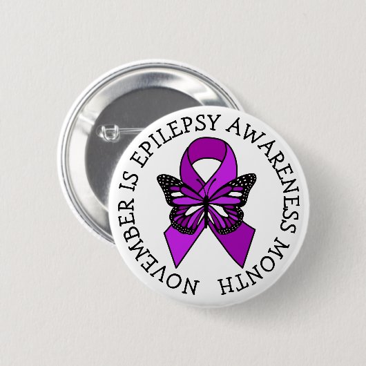 November ist Epilepsie-Sensibilisierungsmonat Button (Vorne & Hinten)