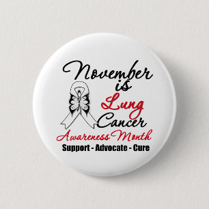 November ist Lungenkrebs-Bewusstseins-Monat Button