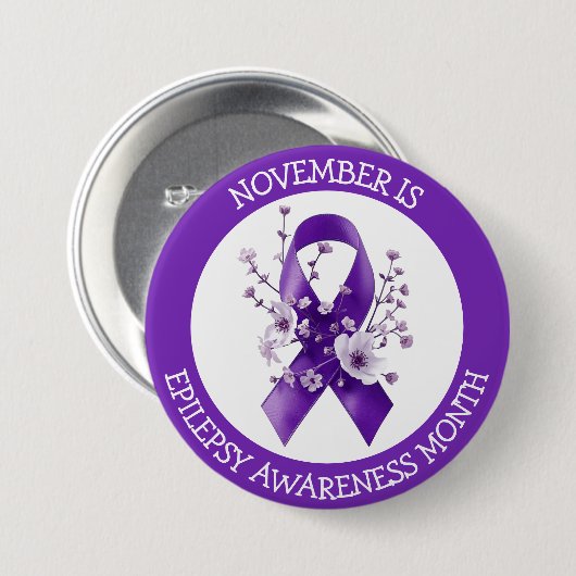 November ist Monat des Epilepsie-Bewusstseins Button (Vorne & Hinten)