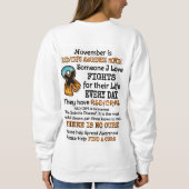 November... Jemand, der in der Liebe kämpft. Sweatshirt (Rückseite)