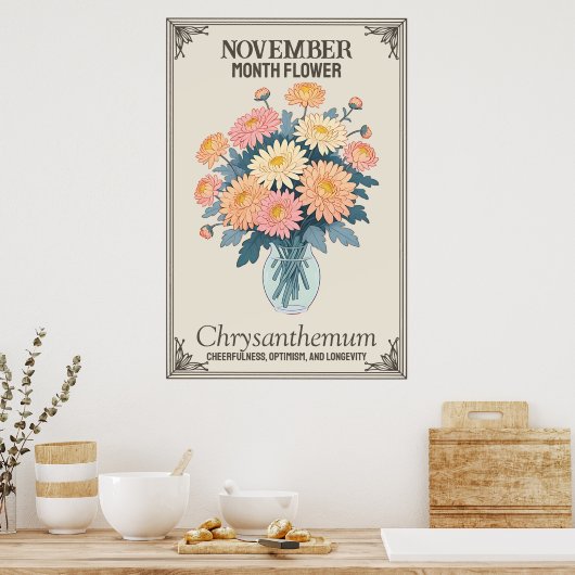 November Monat Blume Poster (Küche)