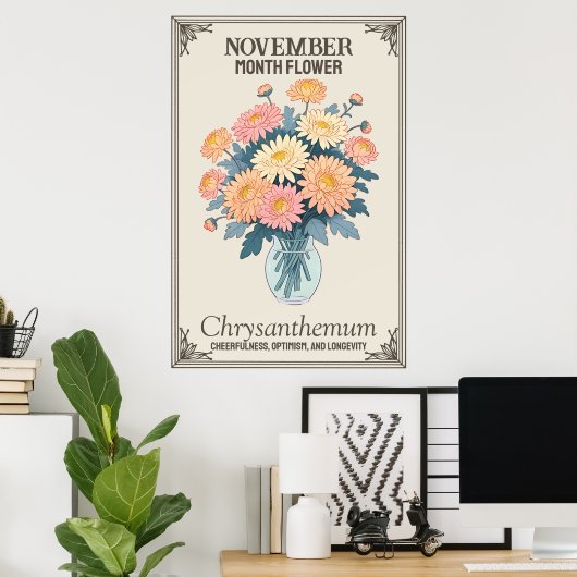 November Monat Blume Poster (Heimbüro)