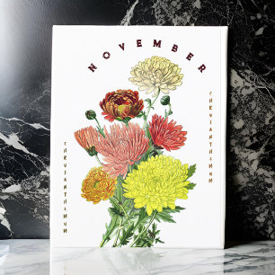 November Monat Blumen Chrysanthemum Postkarte