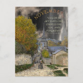 November Monat Monet Kunst Zitat Postkarte (Vorderseite)