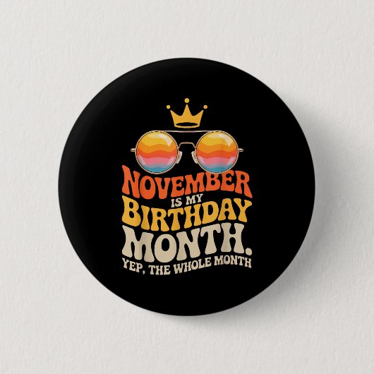 November My Birthday For New Year 2026 Button (Vorderseite)