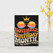 November My Birthday For New Year 2026  Karte (Gelbe Blume)