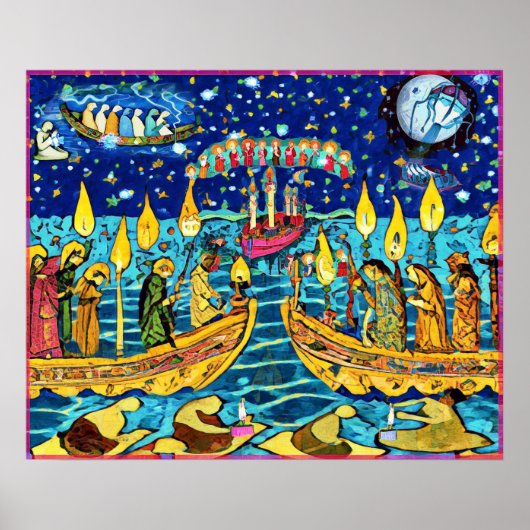 November Naive Folk Art Herbst Celebration Poster (Vorne)