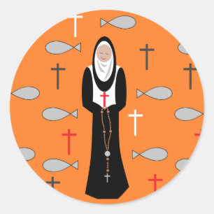 November Nun Runder Aufkleber