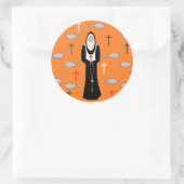 November Nun Runder Aufkleber (Tasche)