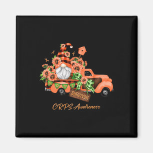 November Orange Gnome Vintag Truck CRPS Bewusstsei Magnet