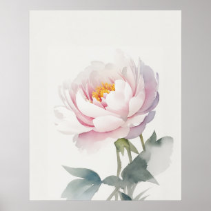 November Peony Birth Blume Poster