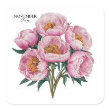 November Peony Bloom - Personalisiertes Geburtstag