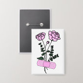 November Peony Blume Bandaid Button (Vorderseite/Rückseite)