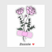 November Peony Blume Bandaid Sticker (Blatt)